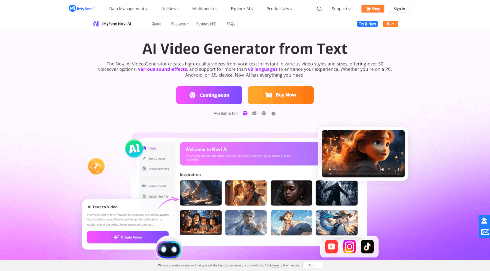 NoviAI：一键将文本转换成高质量视频的AI工具
