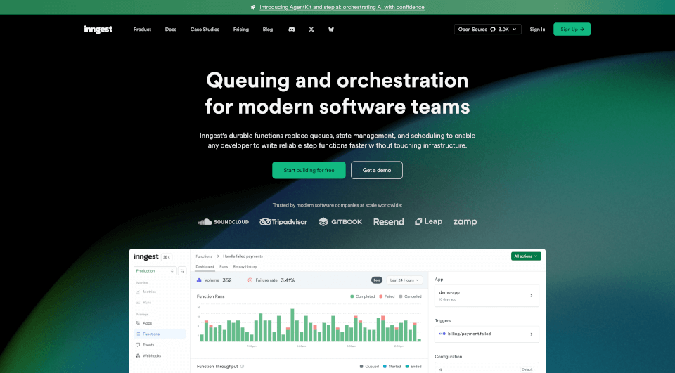 Inngest：现代软件团队的队列与编排工具