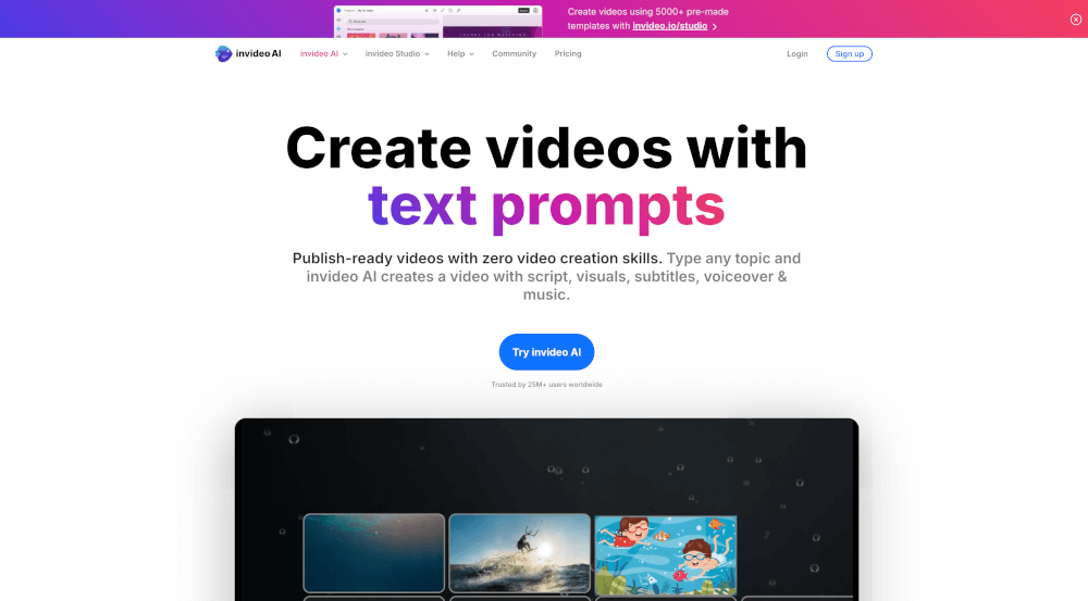 InvideoAI：轻松将创意转化为视频的全能工具