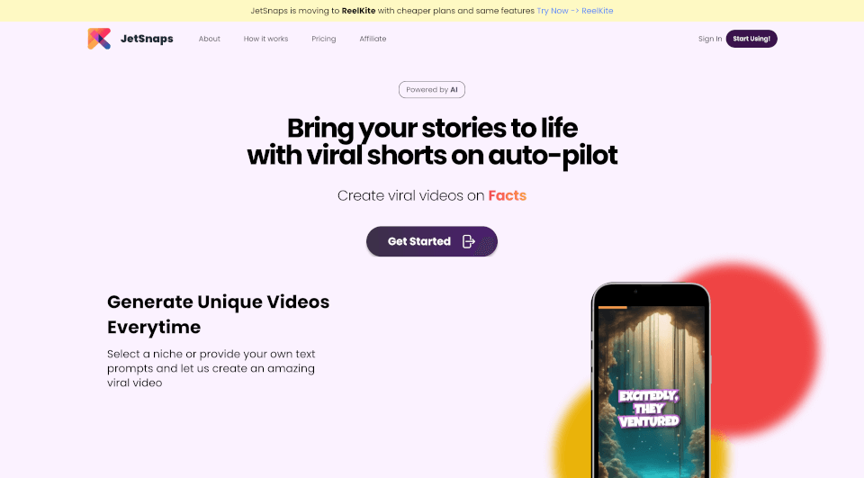 JetSnaps：自动生成短视频的最佳工具