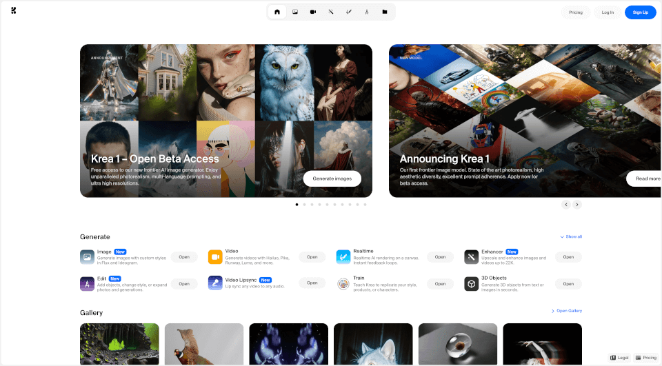 KreaKrea：免费AI生成超写实图片和视频，Beta开放中！