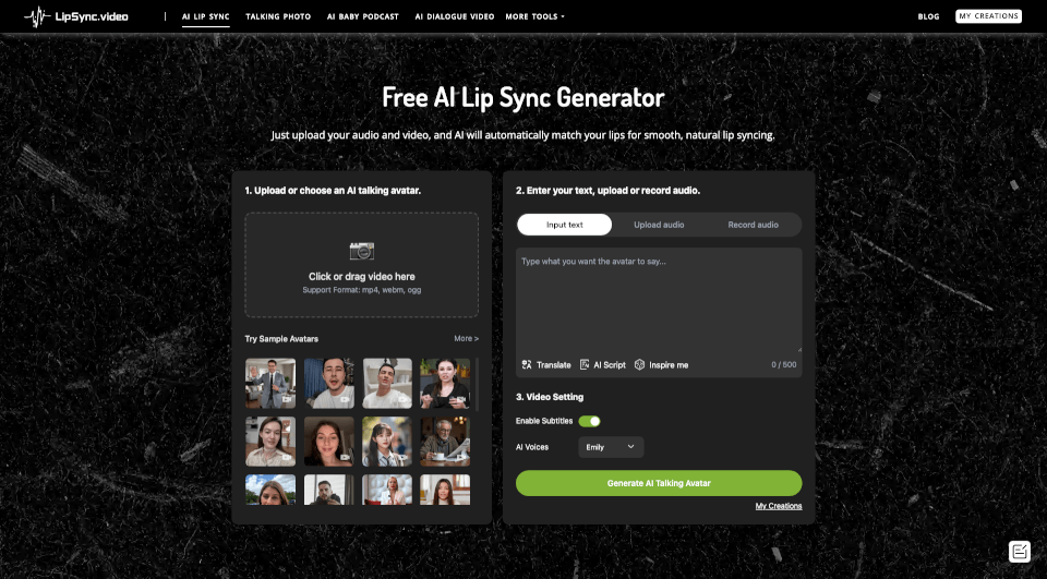 免费AI唇形同步工具：一键生成逼真对口型视频