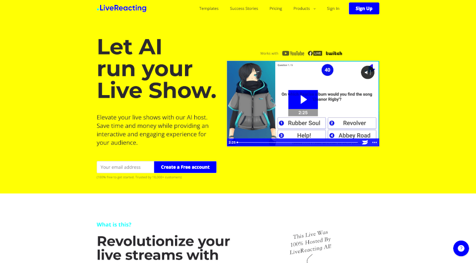 LiveReacting：AI驱动的互动直播助手，提升观众参与度