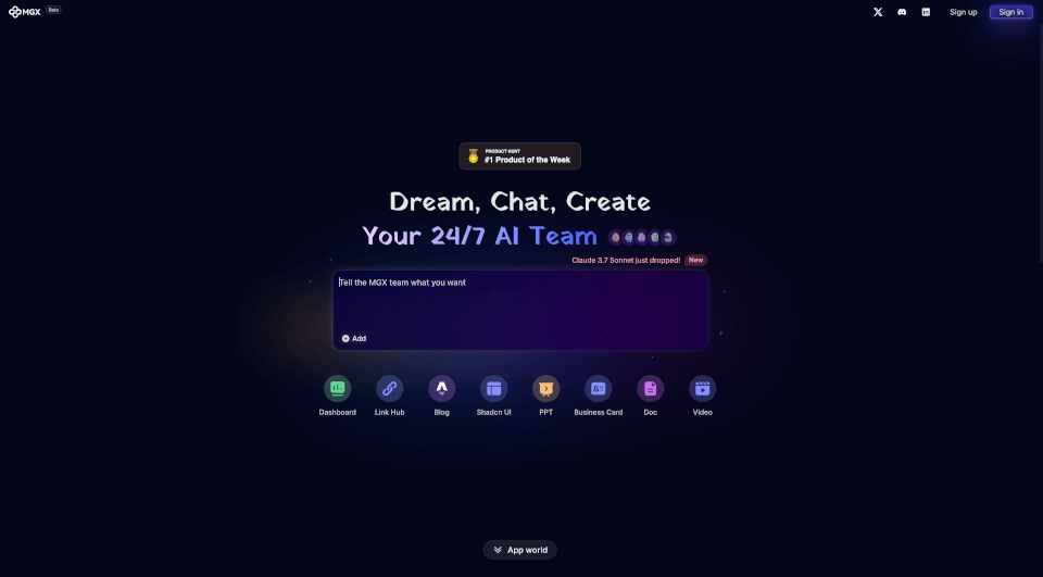 MGX：您的24/7AI创作团队