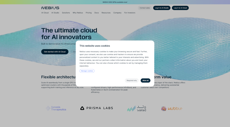 NebiusAICloud：为AI探索者打造的终极云平台