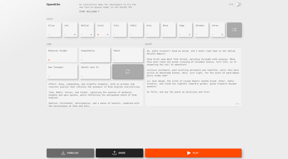 OpenAI.fm：体验新一代文本转语音技术，提升应用用户体验