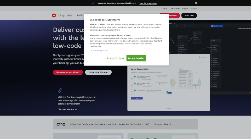 OutSystems：AI驱动的低代码平台，加速企业数字化转型