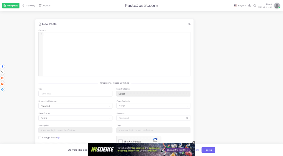Pastes.io：安全、快速的文本和代码分享平台