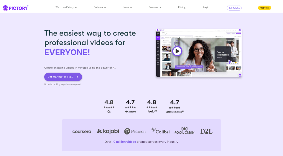 Pictory：AI驱动的视频创作工具，轻松制作专业视频