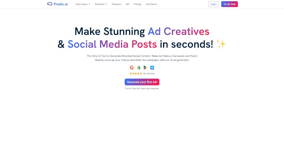 PredisAI广告生成器：快速制作高质量广告和视频