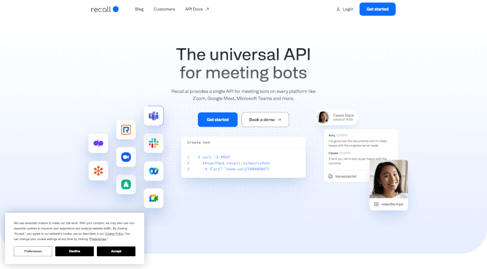 Recall.ai：统一API，轻松获取会议录音和转录