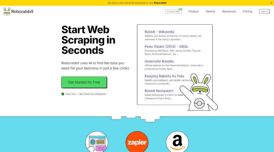 Roborabbit：无代码网页抓取与自动化工具