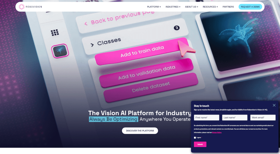 Robovision计算机视觉AI平台：无代码搞定工业自动化