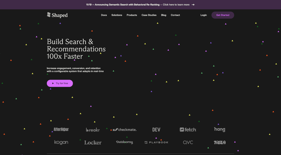 Shaped：实时推荐与搜索系统，提升用户参与与转化