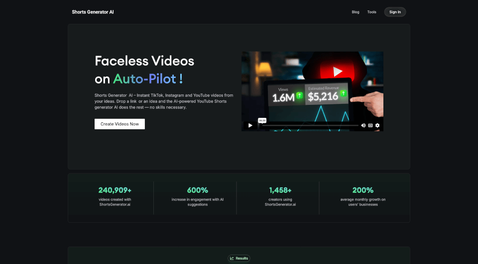 ShortsGeneratorAI：5分钟制作爆款短视频的AI神器
