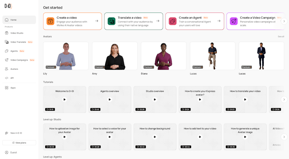 D-ID：用AI技术轻松制作专业视频