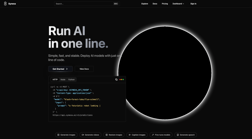 SynexaAI：一键部署AI模型，高效、便捷、超值