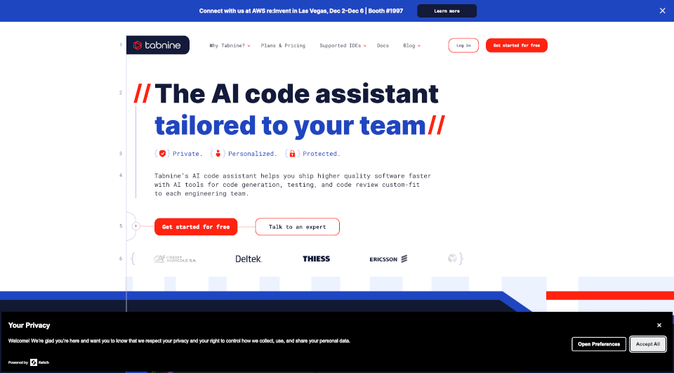 TabnineAI代码助手：提升开发效率，确保代码隐私