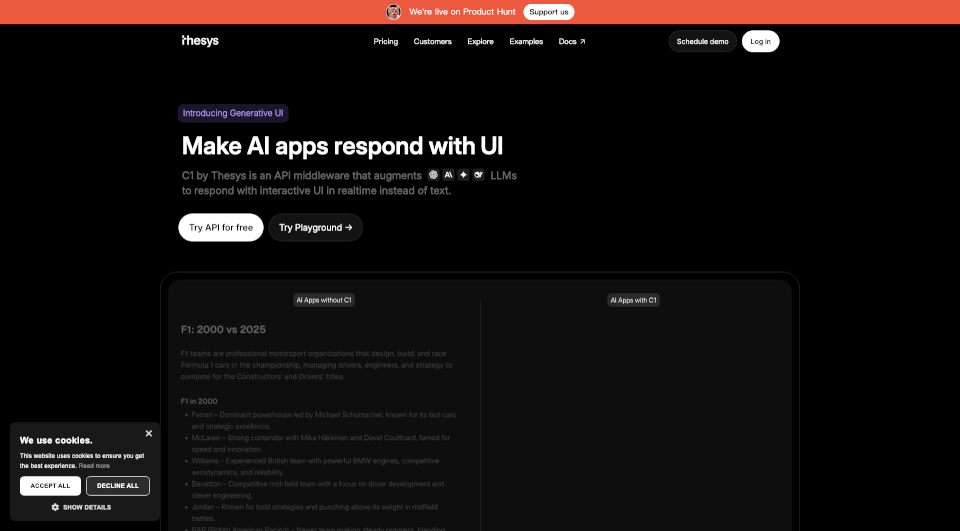 ThesysC1：实时生成动态AI前端界面的最佳选择