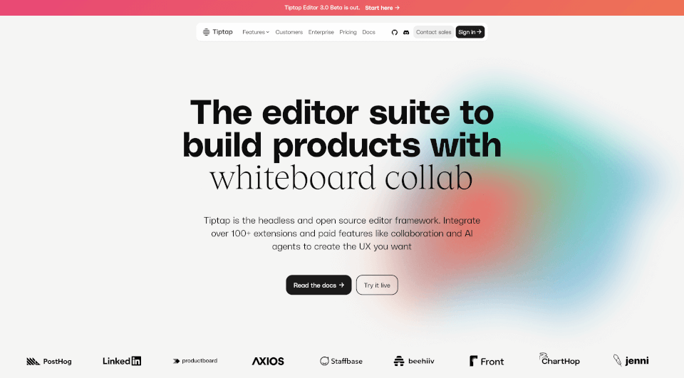 Tiptap：一款开源无头编辑器框架