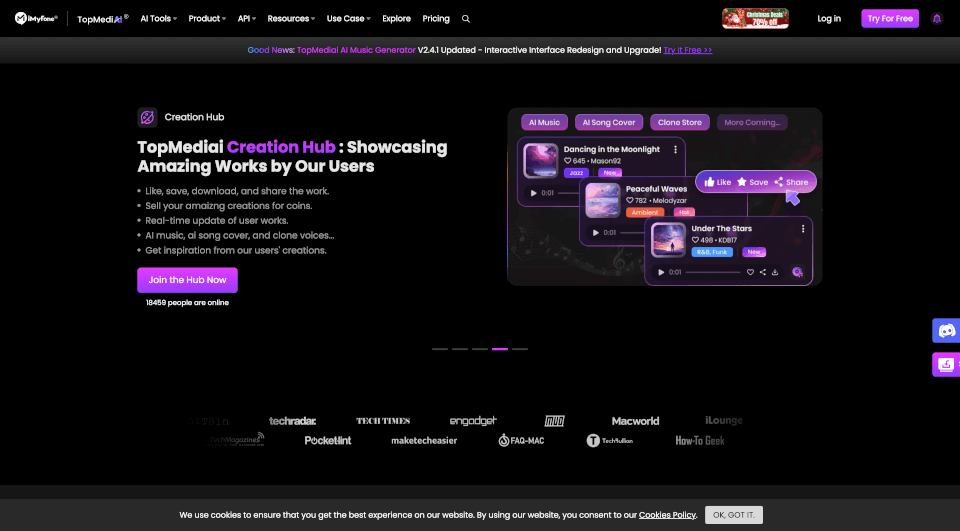 TopMediai：AI语音与音乐创作工具，提升内容质量