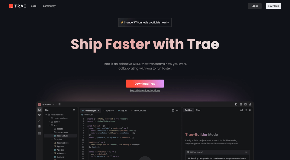 Trae：自适应AIIDE，提升工作效率