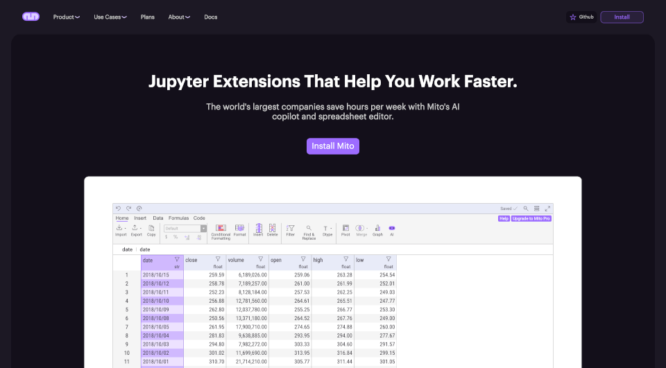 Mito：Python电子表格自动化与AI代码生成工具