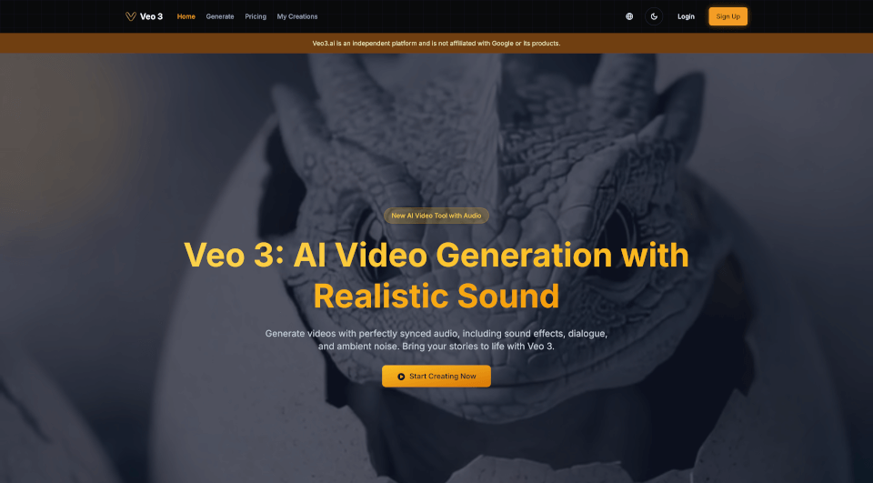 Veo3AI视频生成器：带音效的逼真短片一键制作