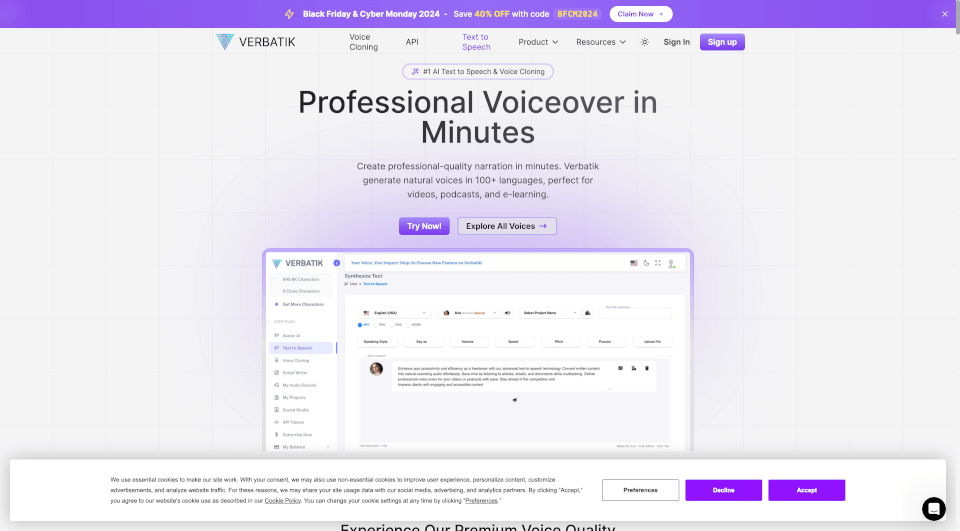 Verbatik：AI文本转语音与语音克隆，支持142种语言