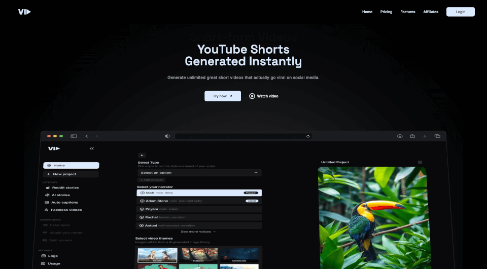 Vid.AI：AI驱动的短格式视频生成工具，轻松制作爆款内容