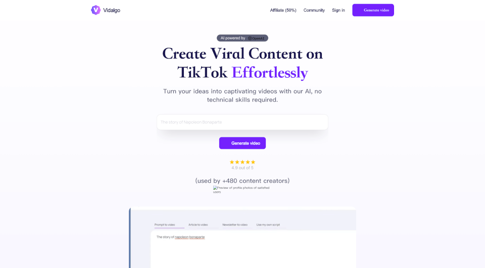 Vidalgo：一键式垂直视频创作平台，轻松制作短视频！