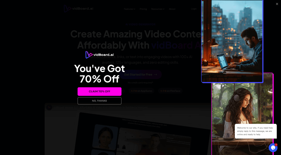 vidBoard.ai：AI一键生成专业视频，3分钟搞定制作
