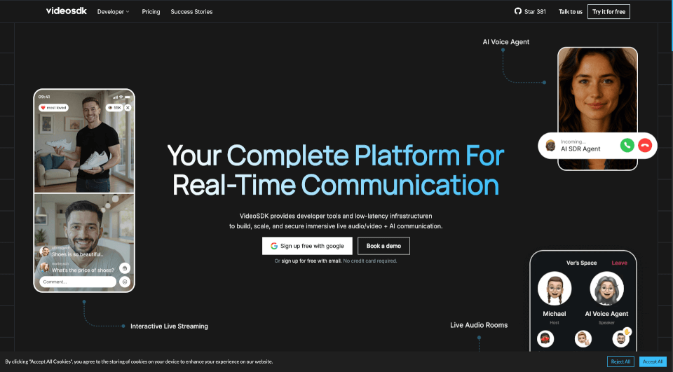 VideoSDK：一键集成实时音视频与AI助手的开发者工具