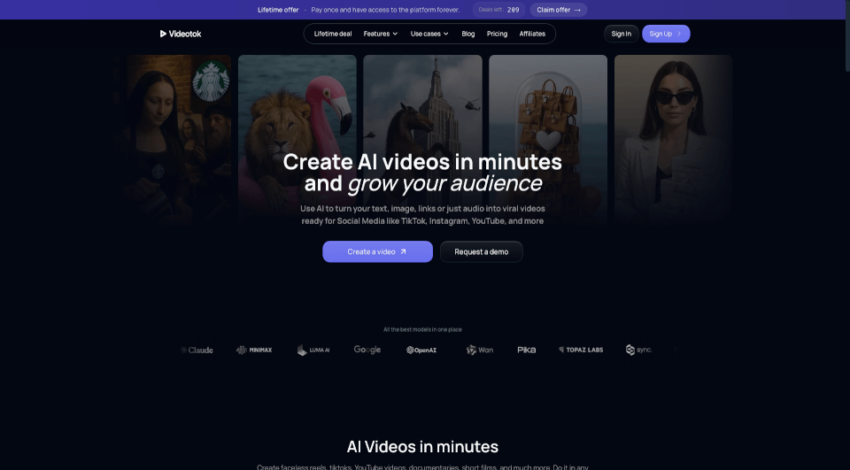 Videotok：AI一键生成短视频，轻松涨粉变现