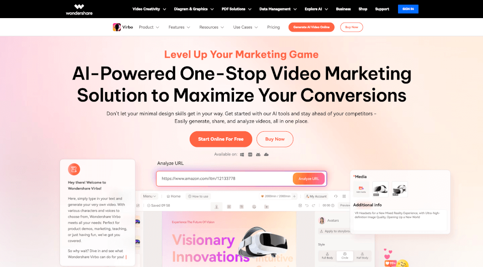 WondershareVirbo：高效AI视频生成工具，轻松制作专业视频