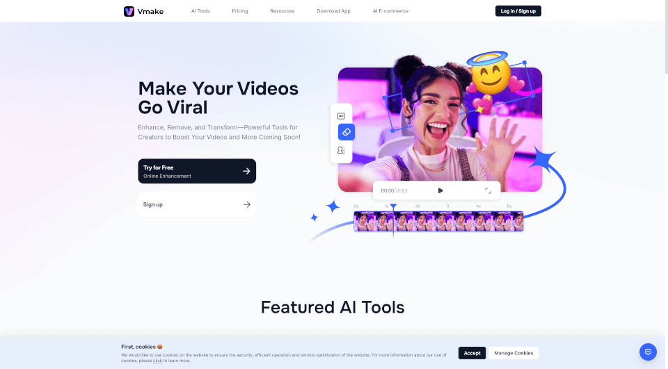 VmakeAI：TalkingHead视频编辑工具，轻松制作高质量视频