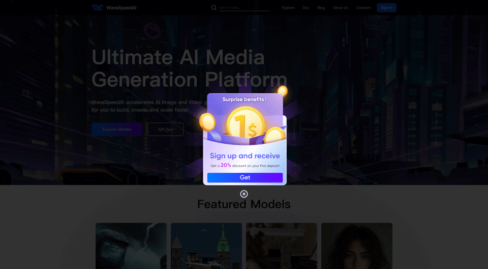WaveSpeedAI：加速AI图像视频生成，快人一步的低价神器