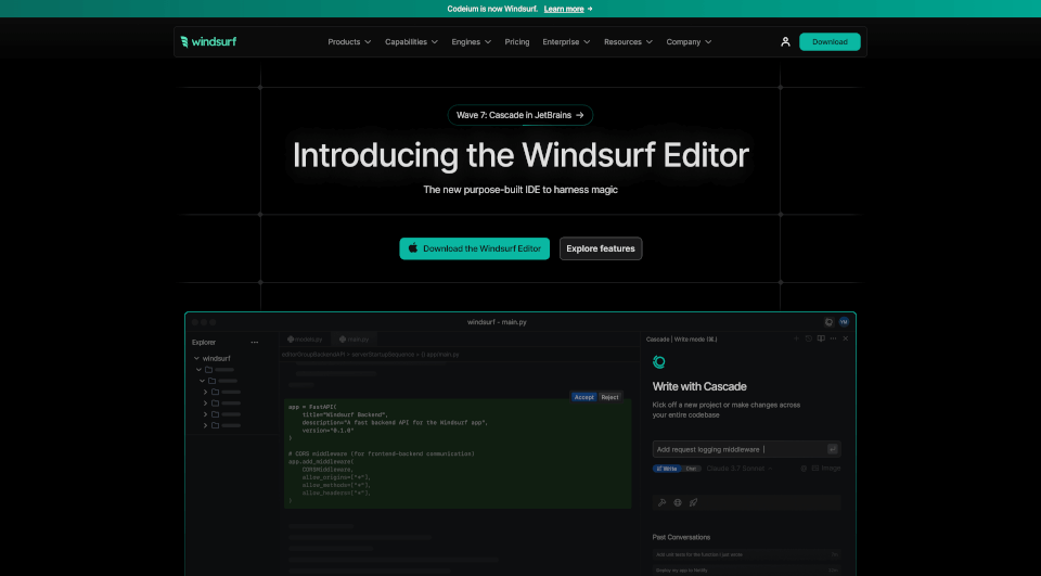 Windsurf（原Codeium）：AI代码编辑器，开发效率提升25%