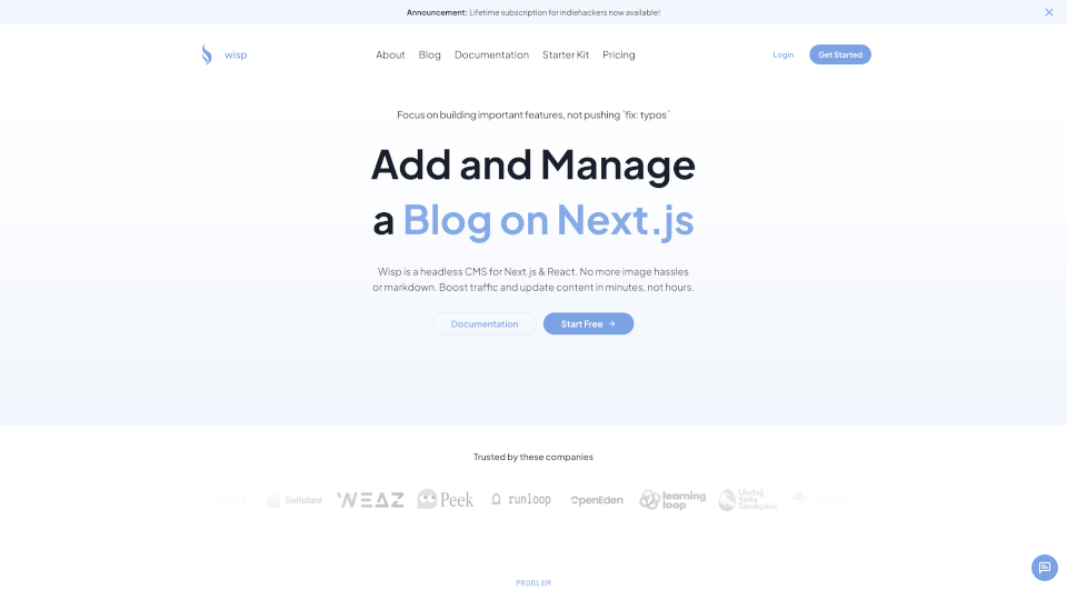 WispCMS：Next.js专属无头内容管理系统