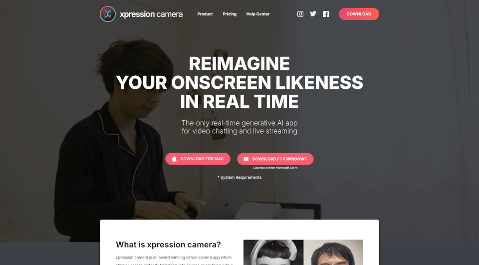 xpressioncamera：AI实时变脸工具，直播聊天一键变身