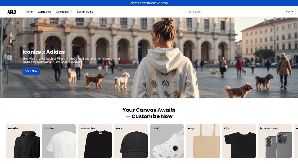 ABLO时尚定制：AI设计潮服，联名款独家上新