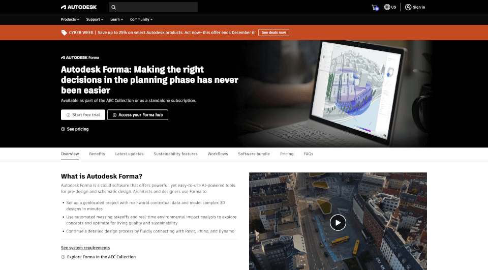 AutodeskForma：AI驱动的设计工具，优化规划决策