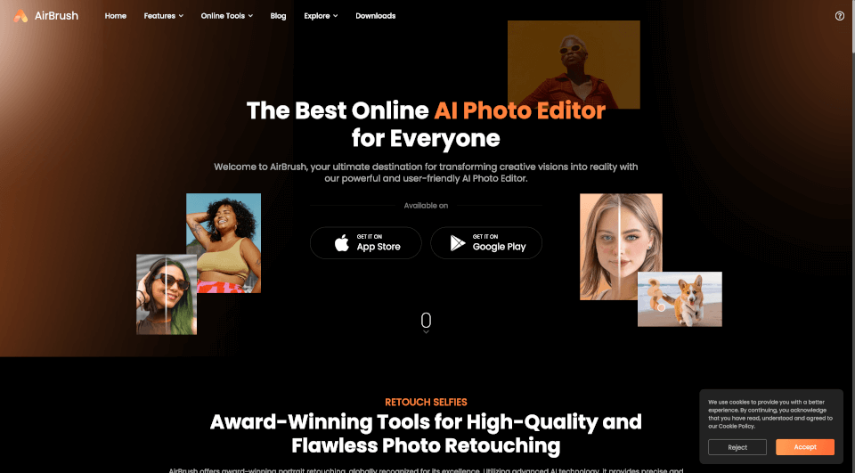 AirBrush：免费在线AI照片编辑器，轻松美化你的照片