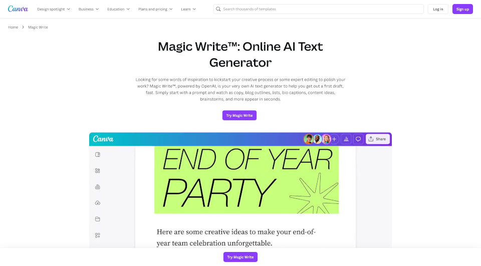 MagicWrite™：快速生成高质量文本的AI写作工具