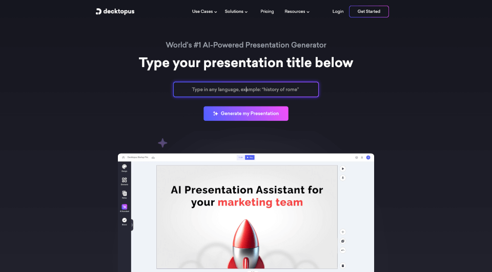 DecktopusAI：快速生成专业演示文稿的AI工具