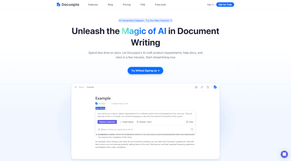 Docuopia官网：快速生成高质量文档的AI助手