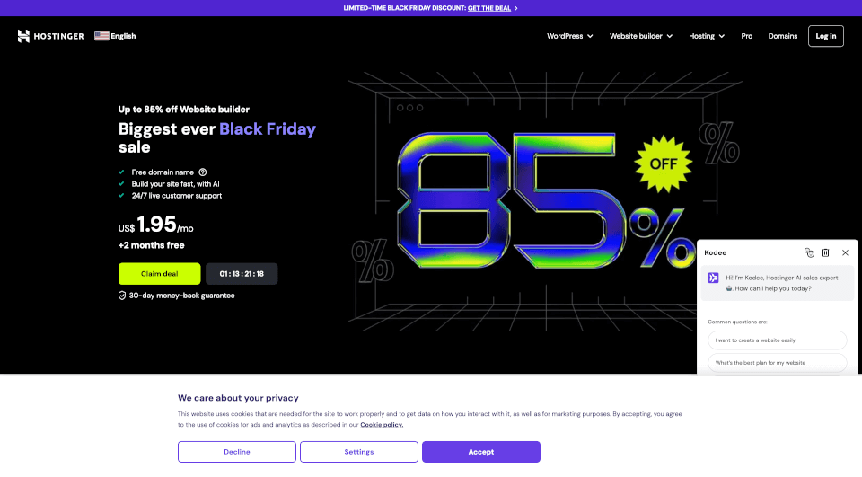Hostinger网站构建器：轻松创建专业网站，无需编程
