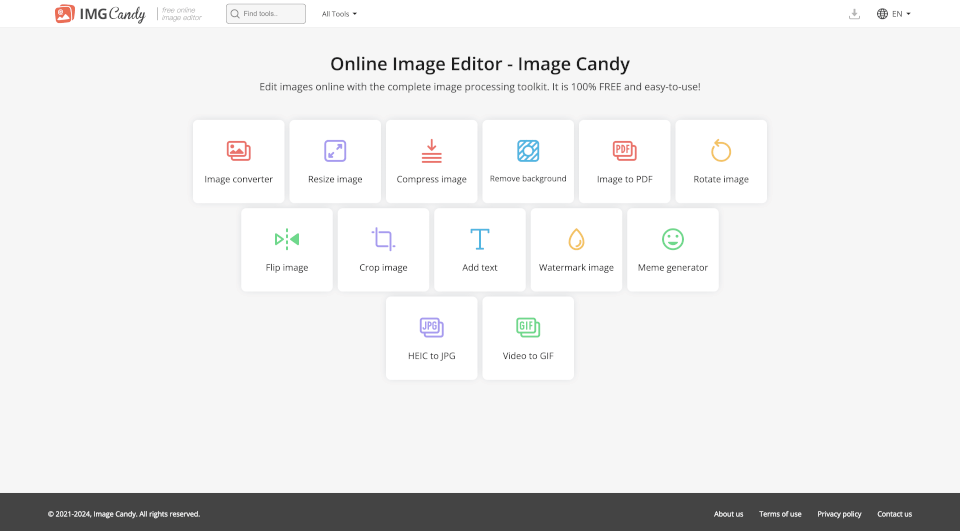 ImageCandy：免费在线图像编辑工具，轻松处理图片