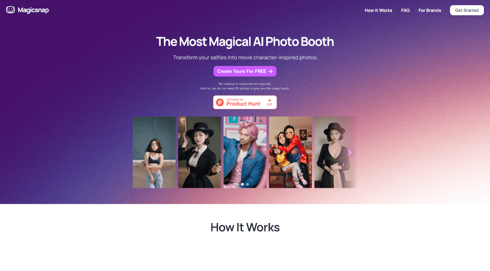 Magicsnap：将自拍变成电影角色风格的AI照相亭