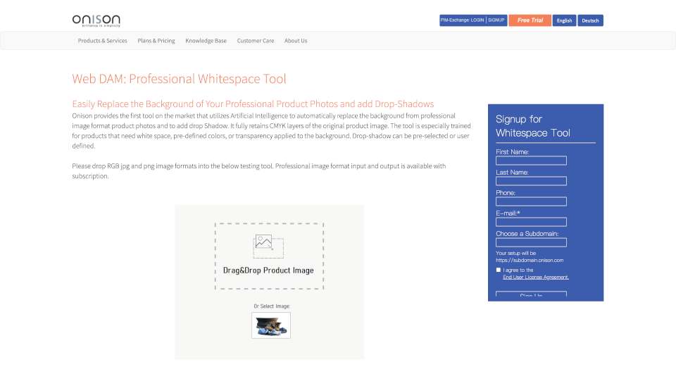 Onison专业白底工具：AI驱动的产品图片处理解决方案